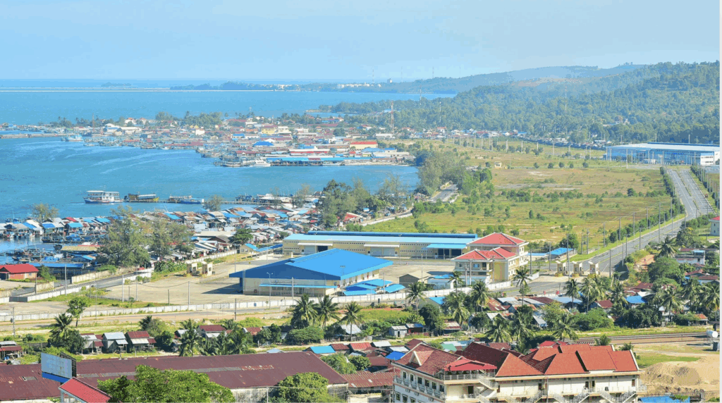 シアヌークビル 特別優遇による港湾エリアの開発の様子
