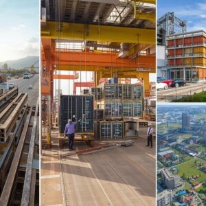 カンボジアの不動産や資材輸入の様子。「産業・住宅・観光」が示す投資戦略について記述する記事の写真。